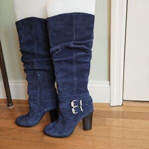 INC International Concepts Blue Suede Heeled Boots